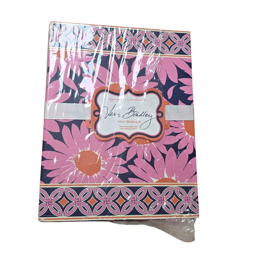 Vera Bradley Pink Loves Me Mini 3-Ring Daily Use Binder Floral Labels Office